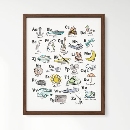 Lake Life ABC Watercolor Art Print - Art Prints - Moon Rock Prints