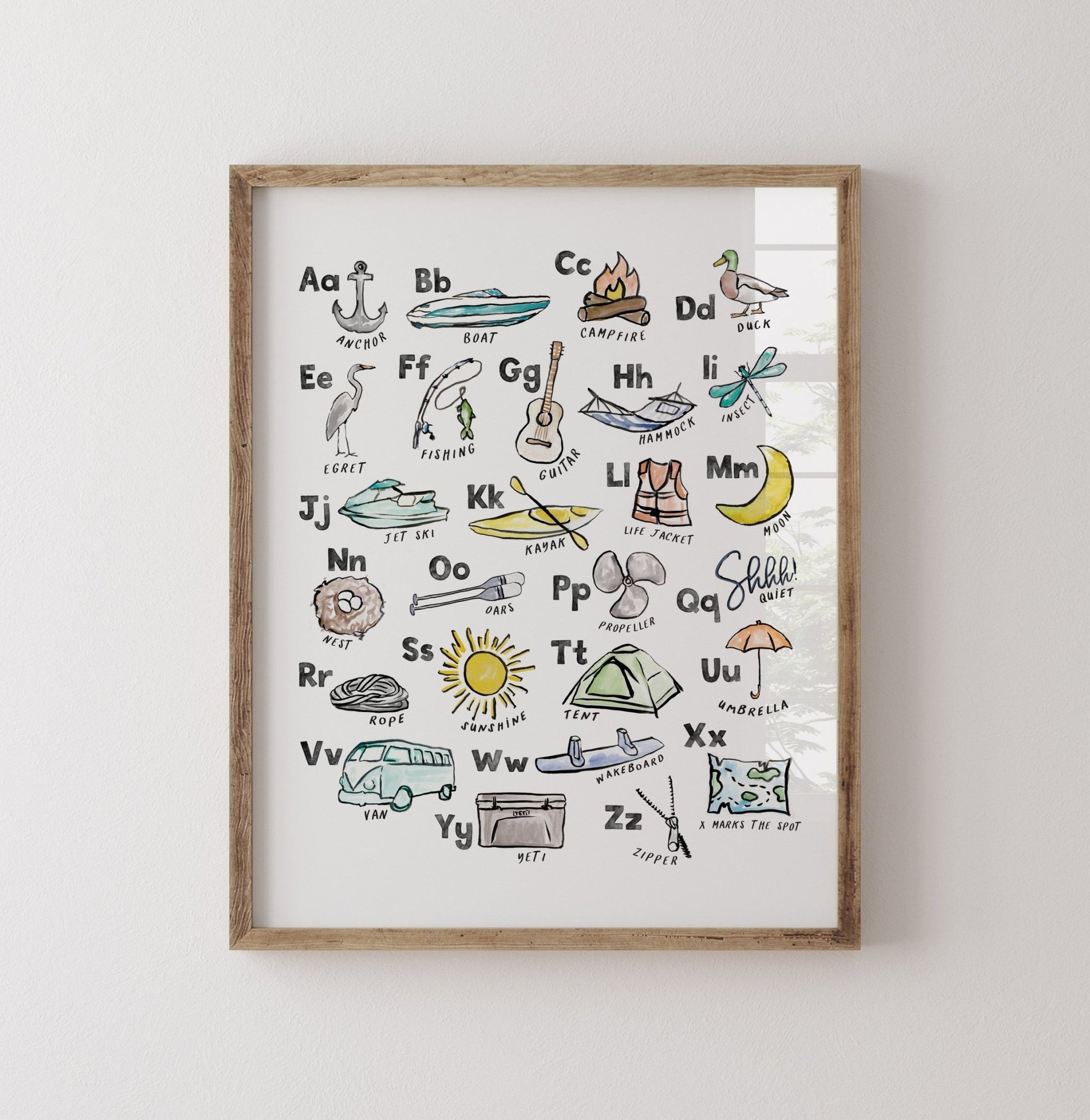 Lake Life ABC Watercolor Art Print - Art Prints - Moon Rock Prints