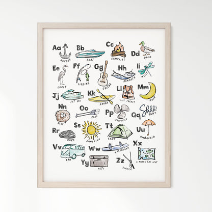 Lake Life ABC Watercolor Art Print - Art Prints - Moon Rock Prints