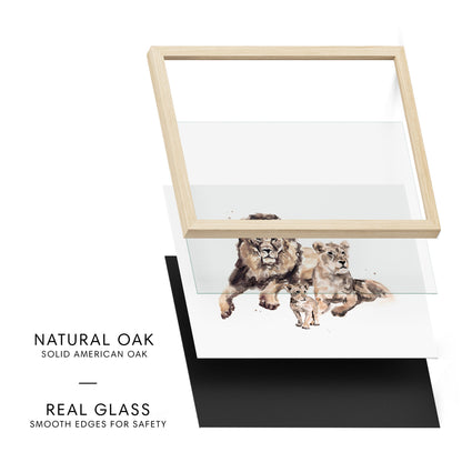 Lion Family of 3 Safari Animal Watercolor Art Print - Art Prints - Moon Rock Prints