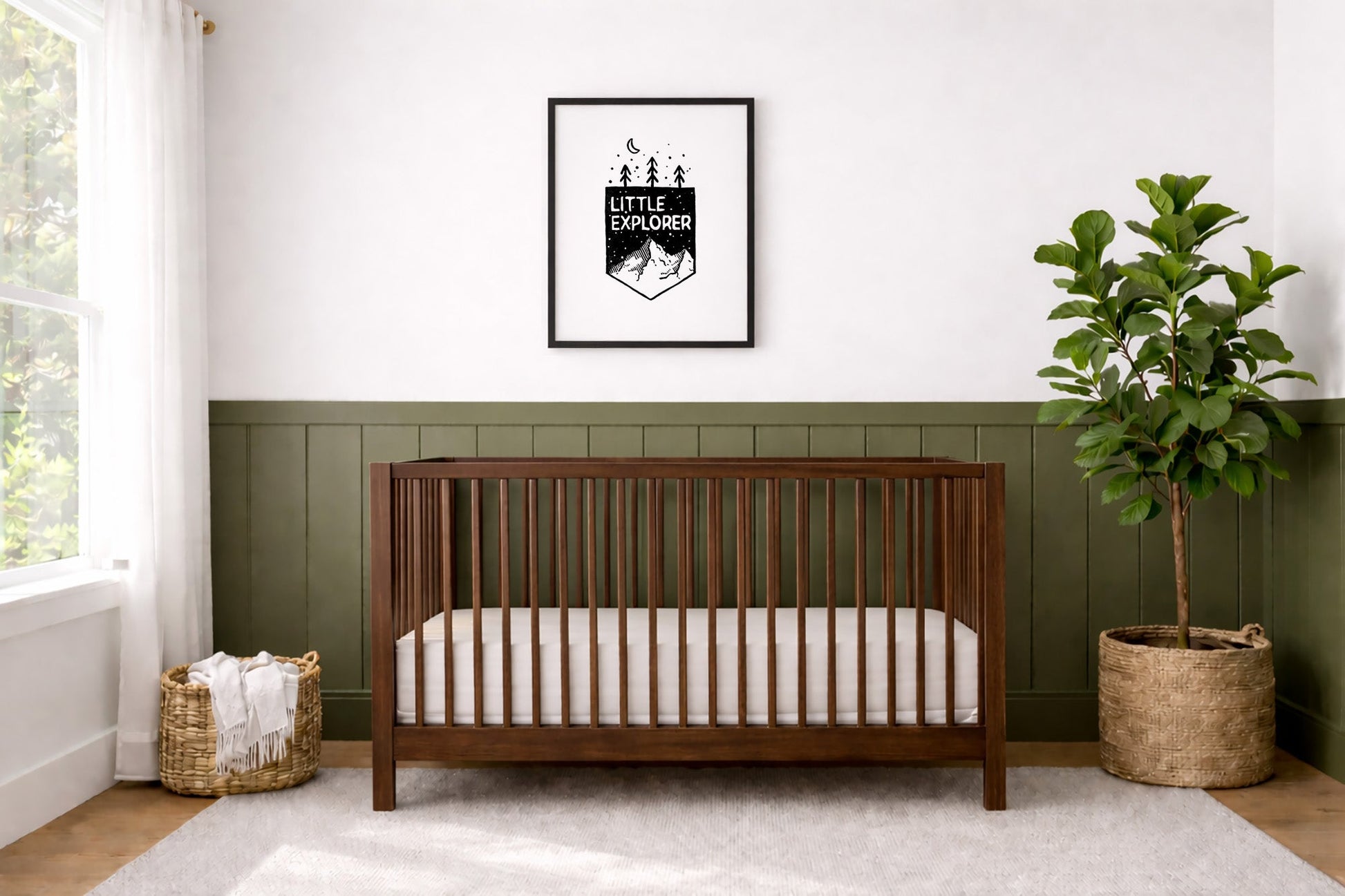 Little Explorer Mountain Woodblock Art Print - Art Prints - Moon Rock Prints