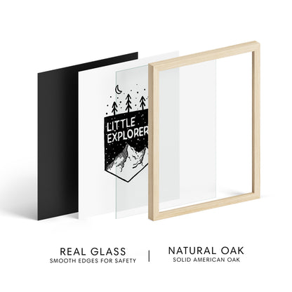 Little Explorer Mountain Woodblock Art Print - Art Prints - Moon Rock Prints