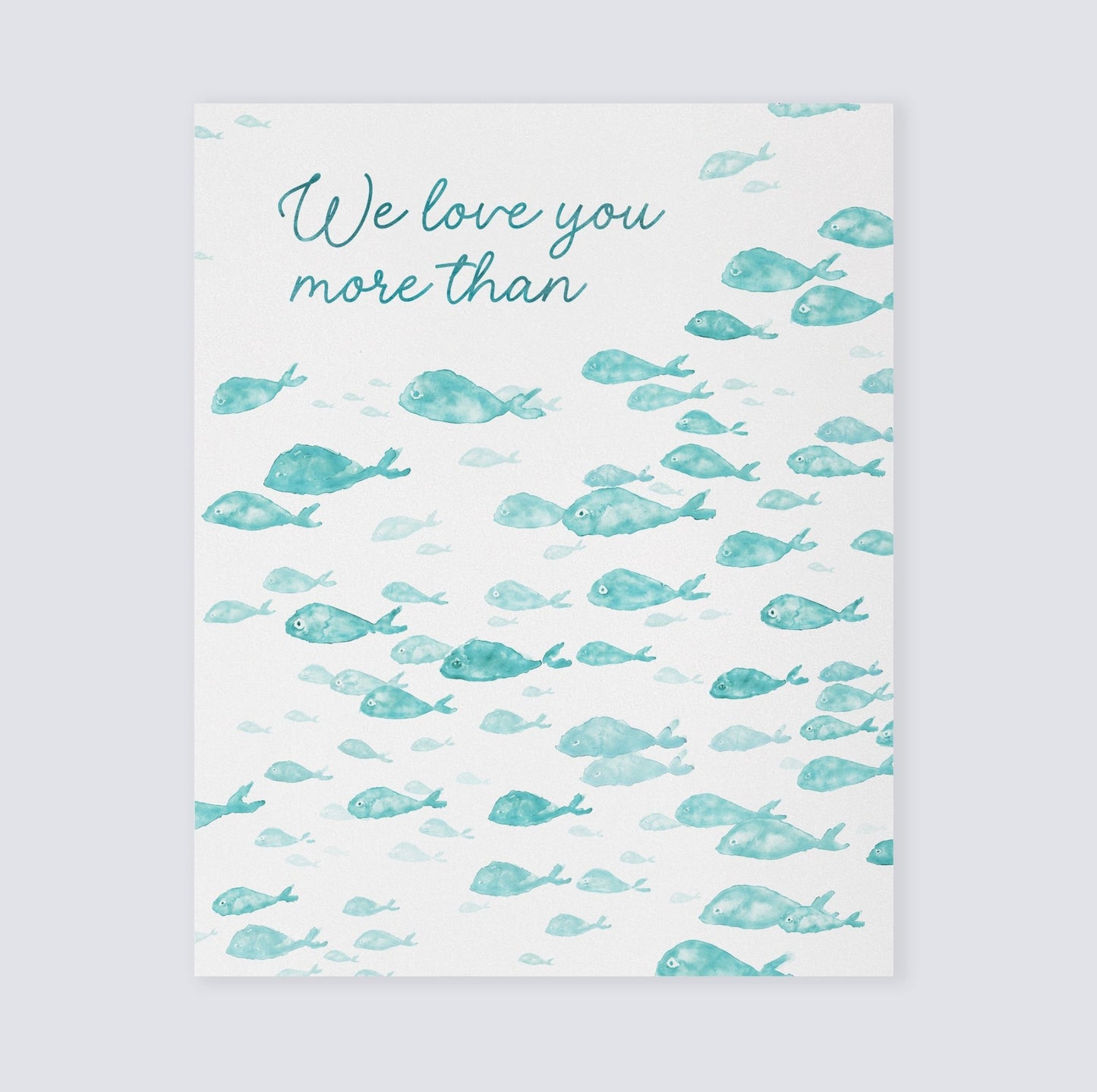Love You More Than All The Fish in the Sea 2 Print Turquoise Fish Set - Art Prints - Moon Rock Prints