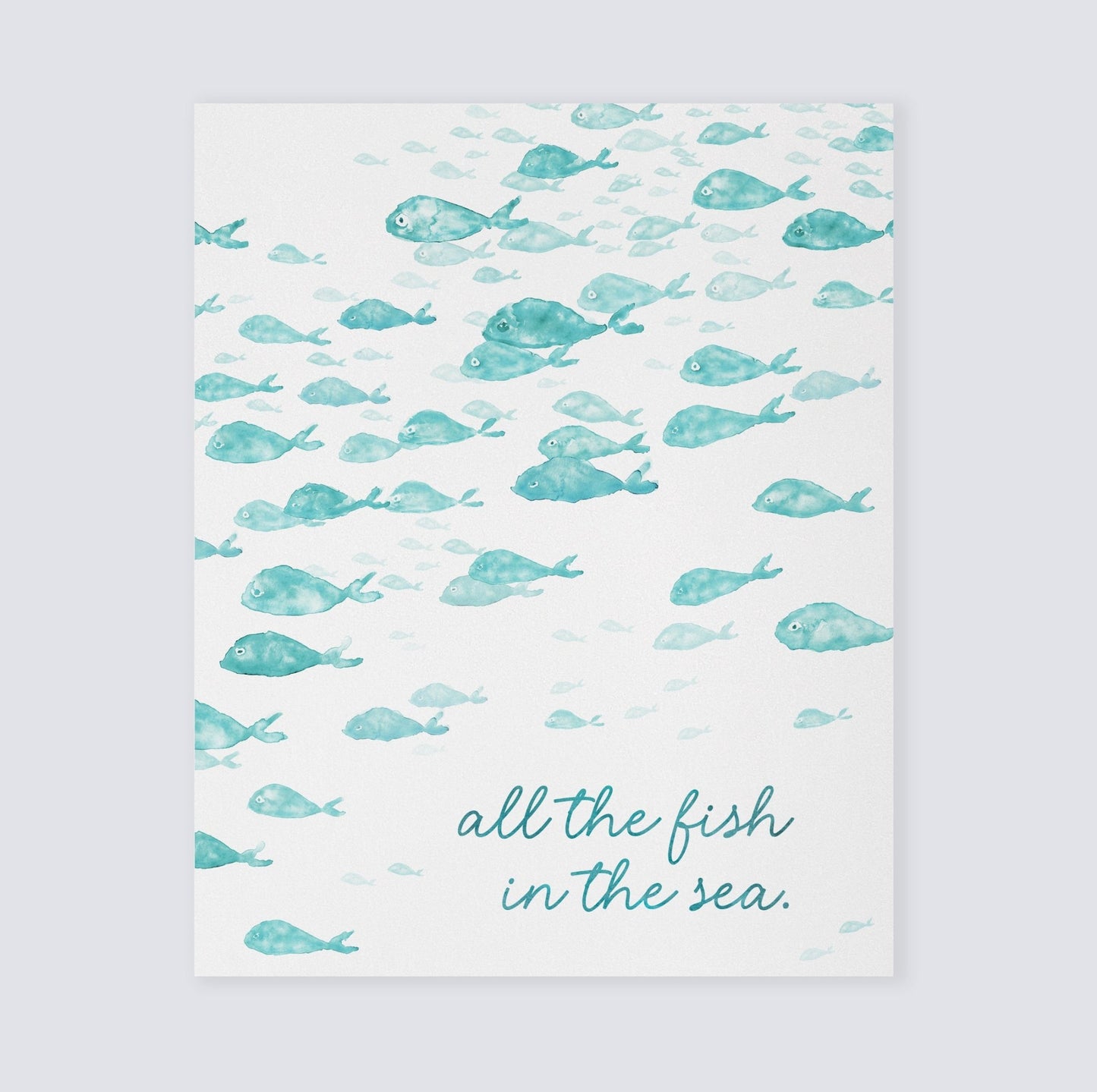 Love You More Than All The Fish in the Sea 2 Print Turquoise Fish Set - Art Prints - Moon Rock Prints