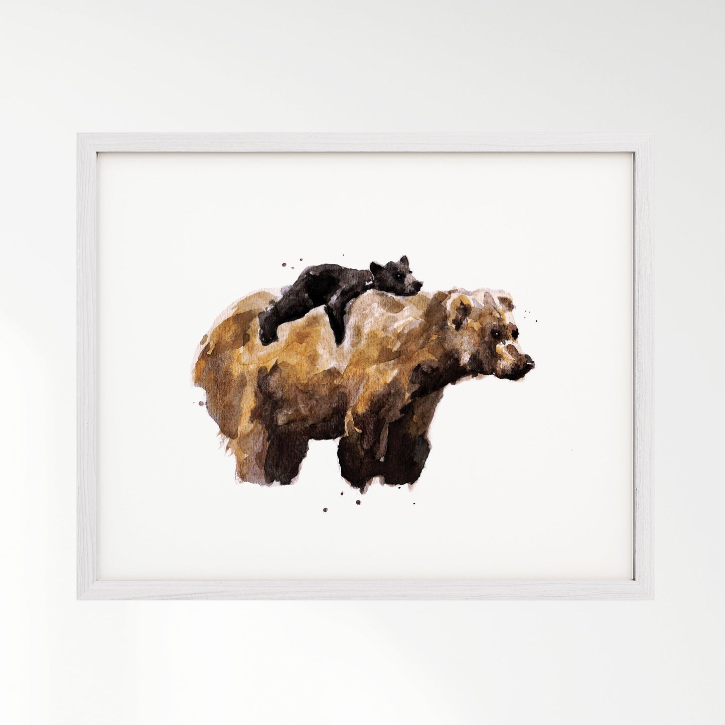 Mama Bear and Baby Bear Watercolor Art Print - Art Prints - Moon Rock Prints