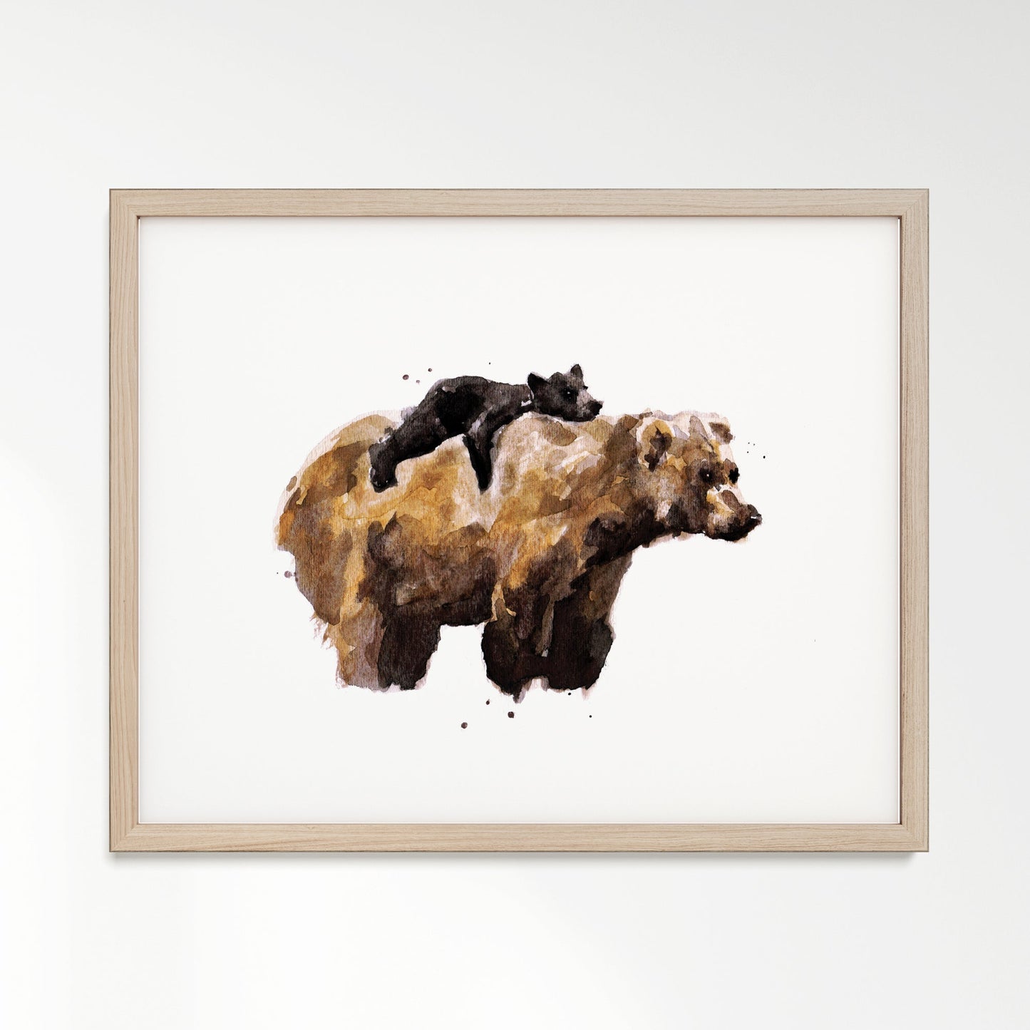 Mama Bear and Baby Bear Watercolor Art Print - Art Prints - Moon Rock Prints