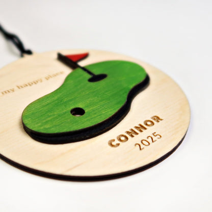 My Happy Place Golf Ornament - Holiday Ornaments - Moon Rock Prints