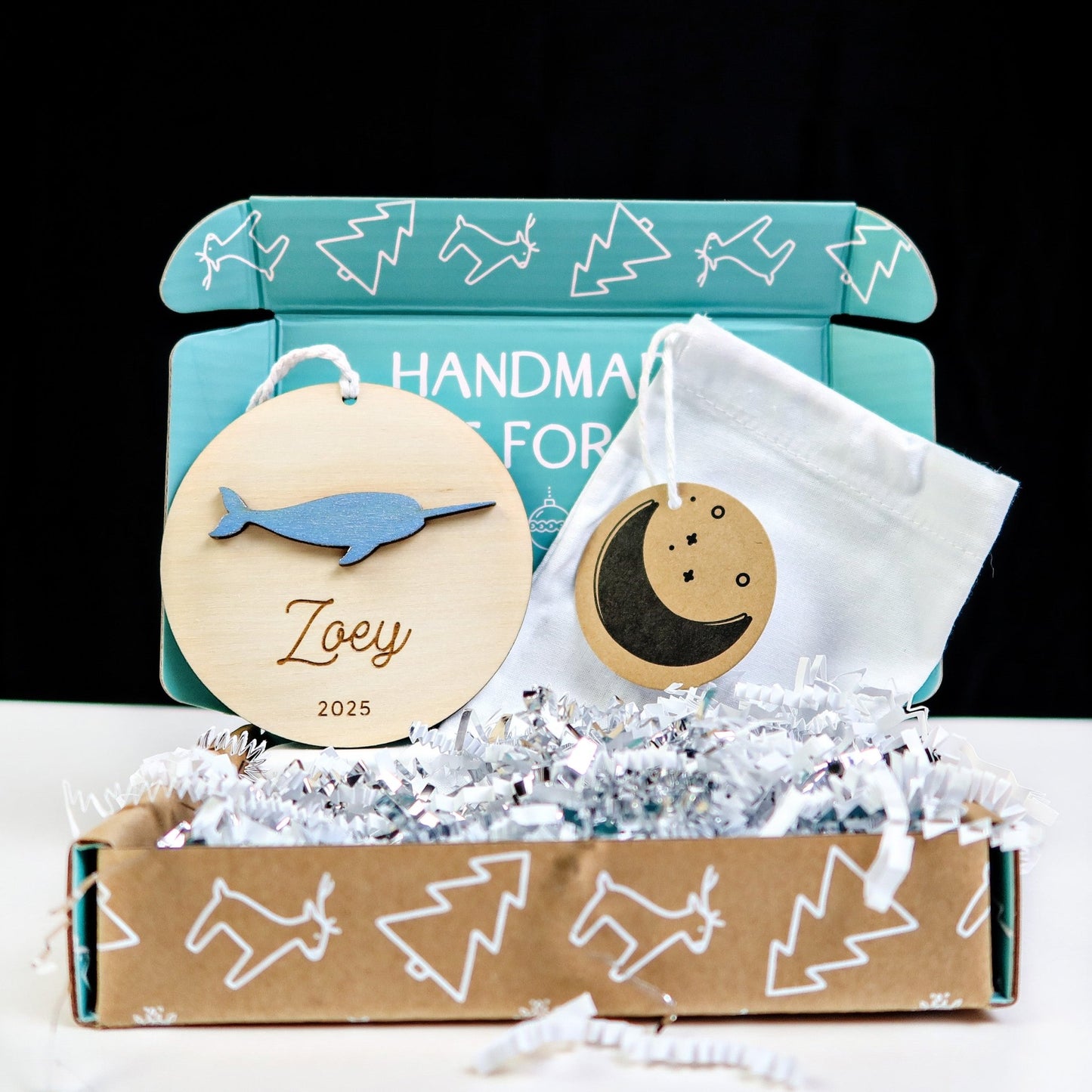 Narwhal Personalized Ornament - Holiday Ornaments - Moon Rock Prints