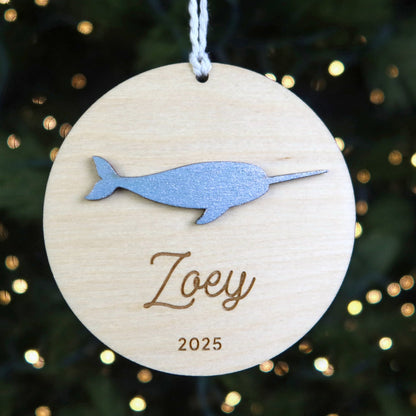 Narwhal Personalized Ornament - Holiday Ornaments - Moon Rock Prints