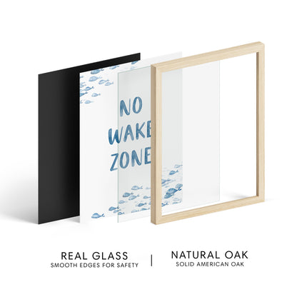 No Wake Zone Navy Watercolor Fish Art Print - Art Prints - Moon Rock Prints