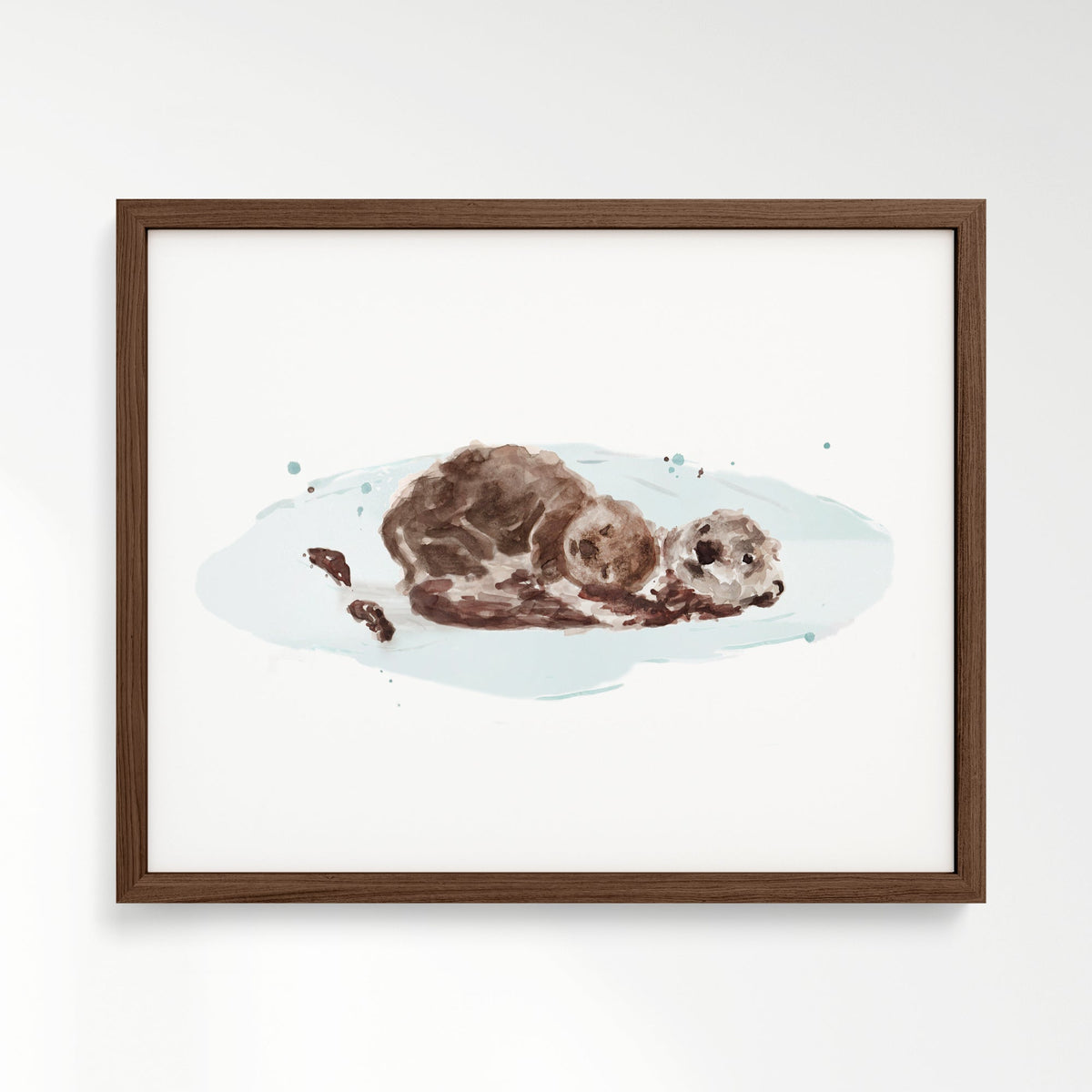 Otters Watercolor Print - Art Prints - Moon Rock Prints