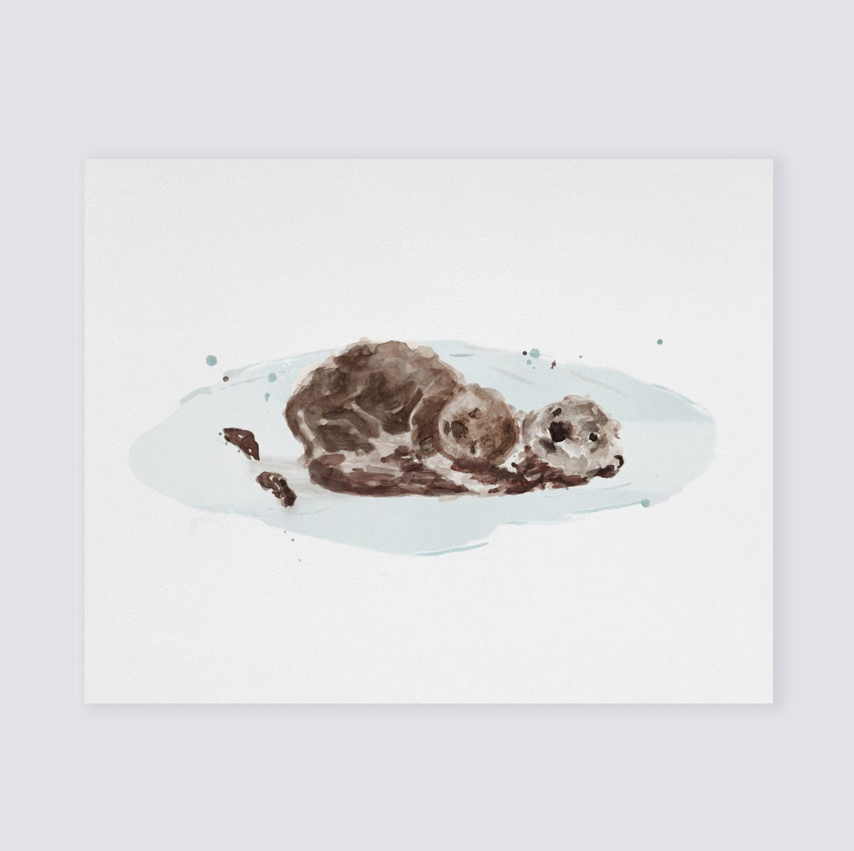 Otters Watercolor Print - Art Prints - Moon Rock Prints