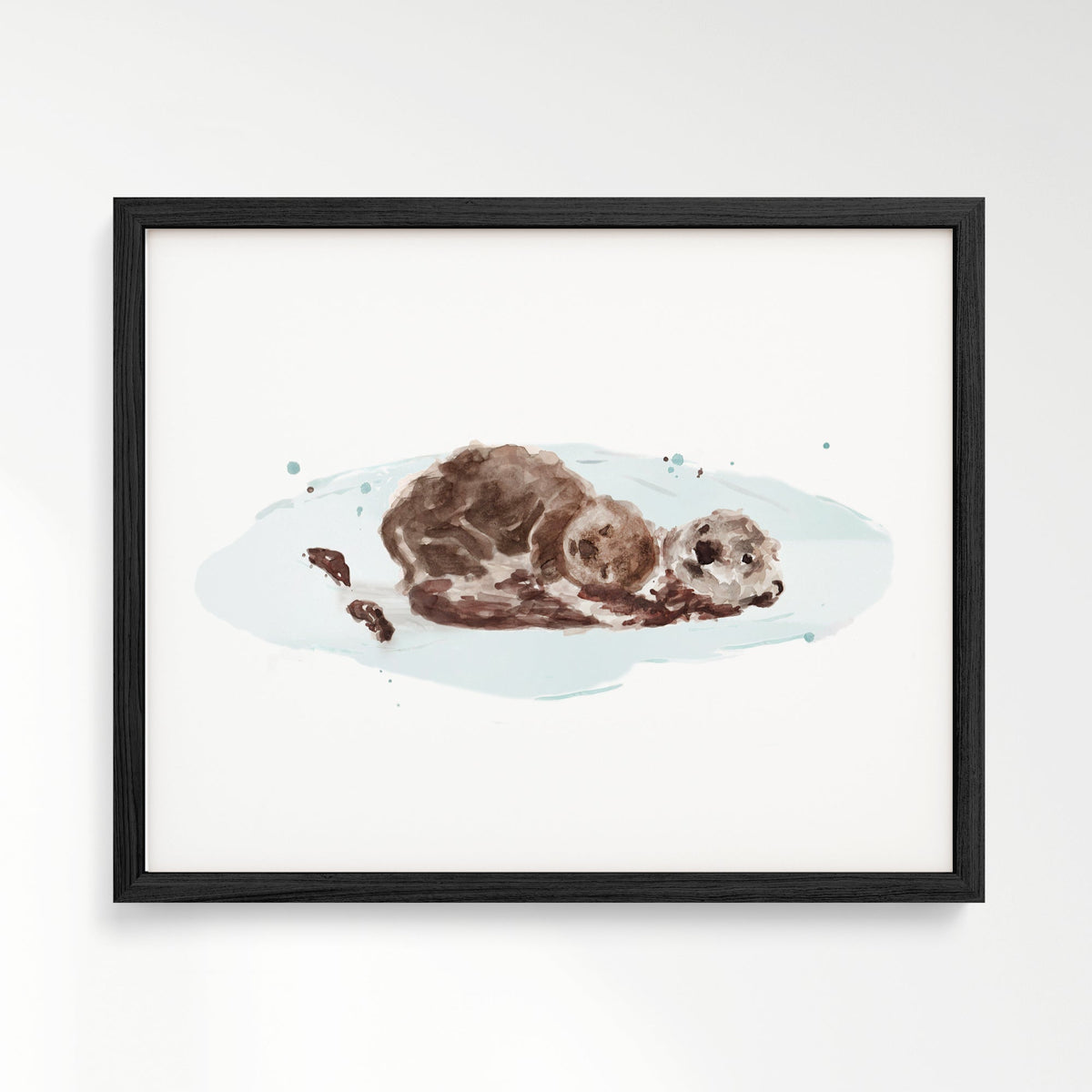Otters Watercolor Print - Art Prints - Moon Rock Prints