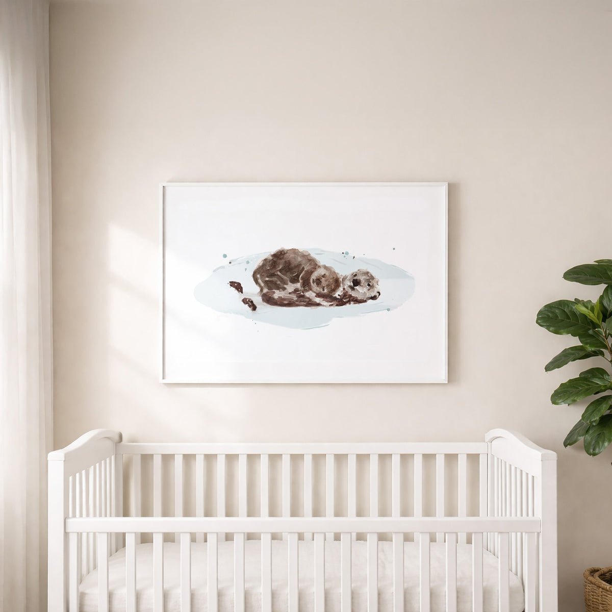 Otters Watercolor Print - Art Prints - Moon Rock Prints