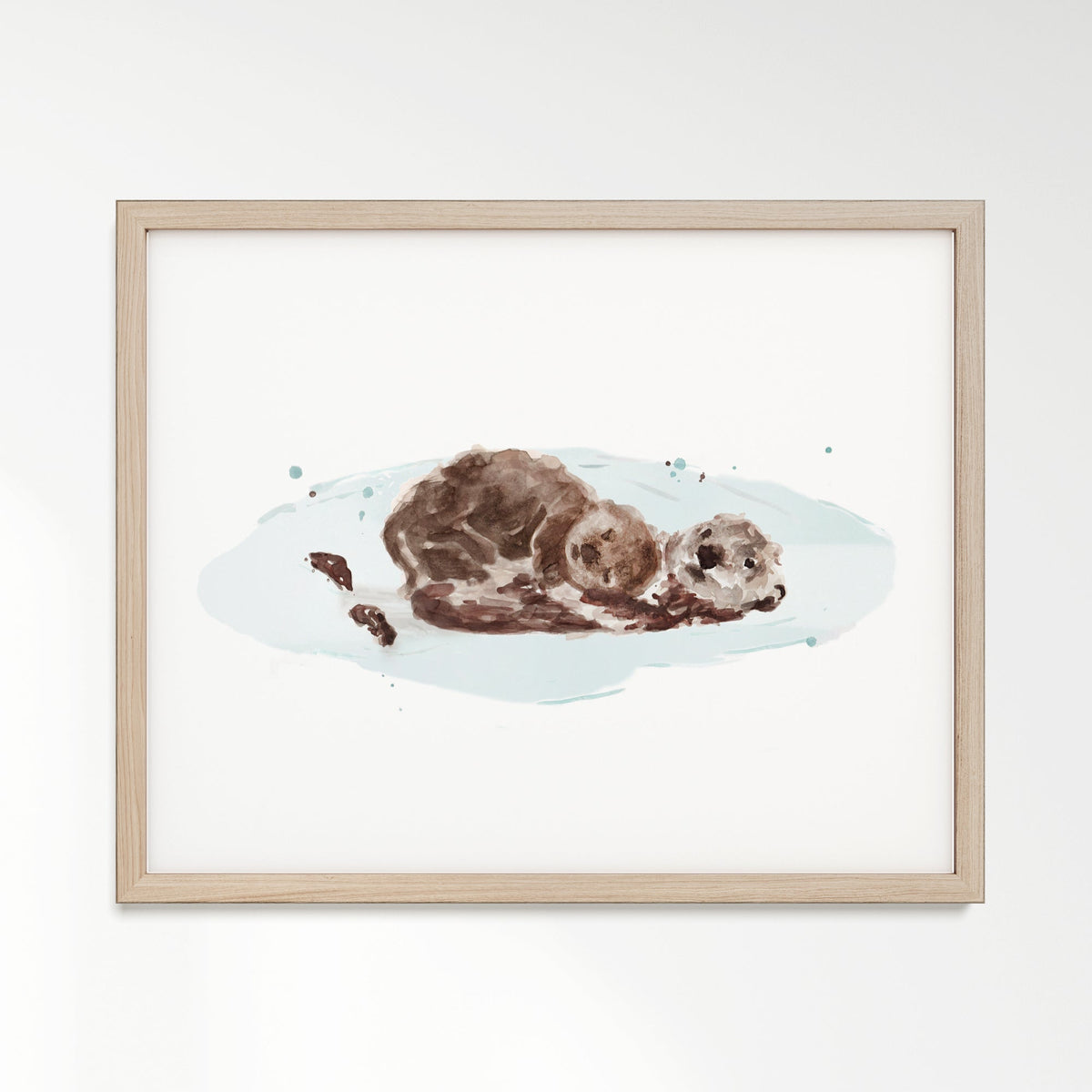 Otters Watercolor Print - Art Prints - Moon Rock Prints