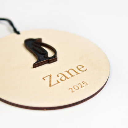 Penguin Personalized Ornament - Holiday Ornaments - Moon Rock Prints