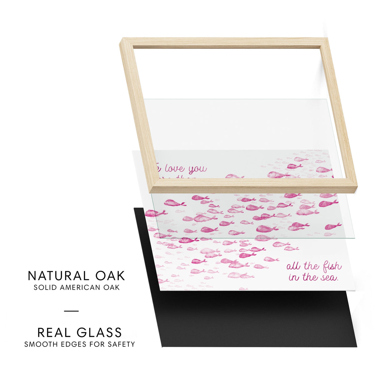 Pink We Love You More Than All The Fish in the Sea 1 Print - Art Prints - Moon Rock Prints
