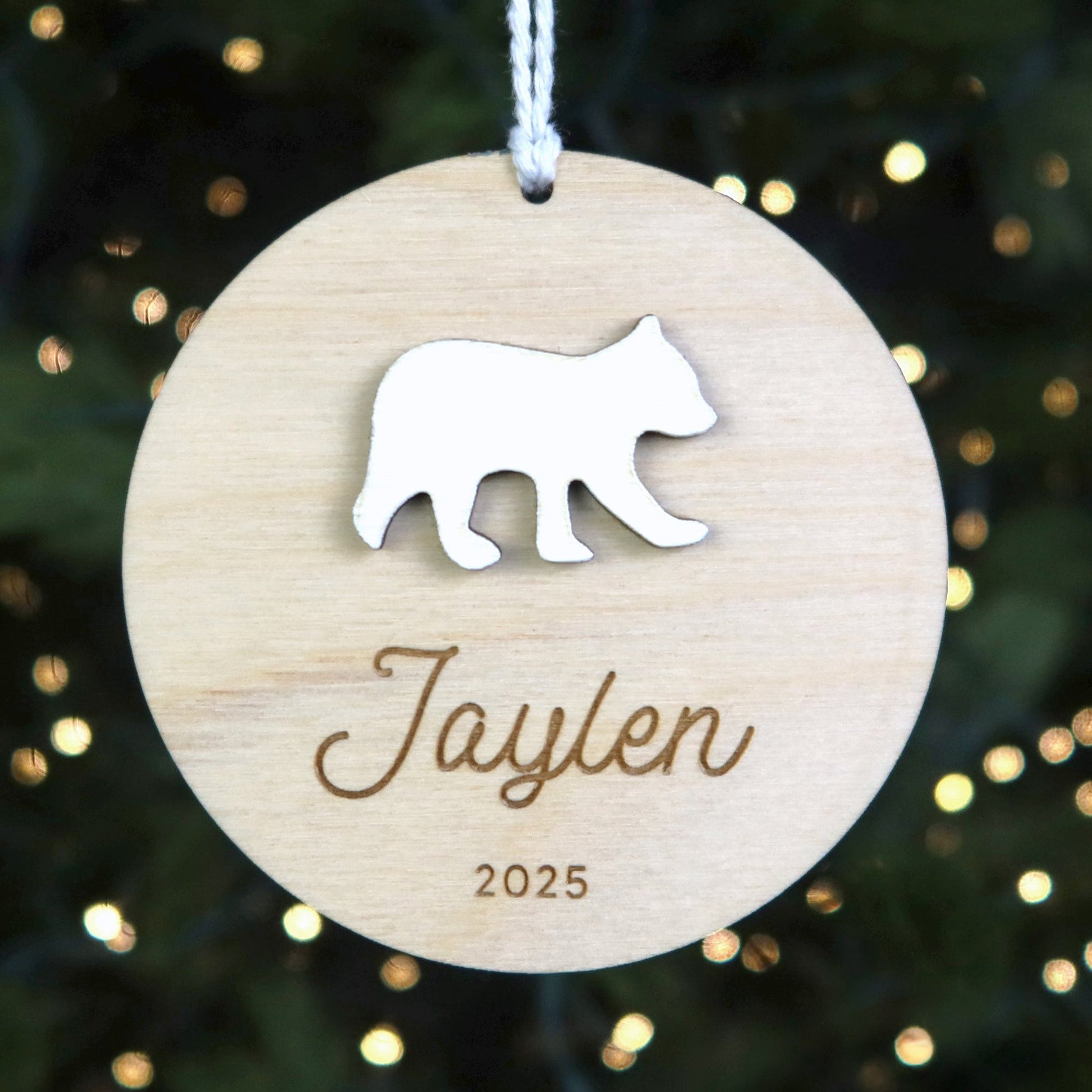 Polar Bear Personalized Ornament - Holiday Ornaments - Moon Rock Prints