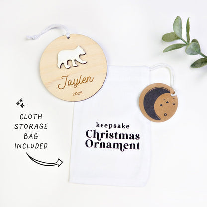 Polar Bear Personalized Ornament - Holiday Ornaments - Moon Rock Prints