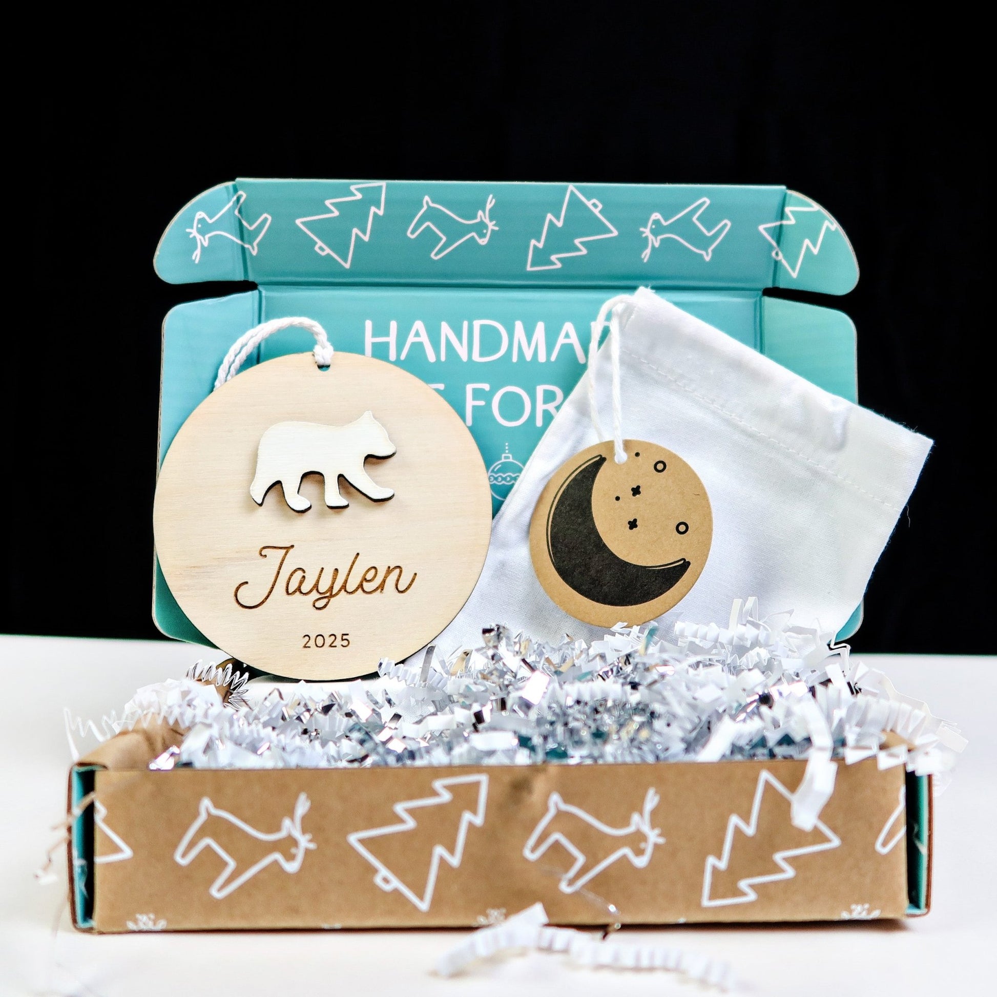 Polar Bear Personalized Ornament - Holiday Ornaments - Moon Rock Prints