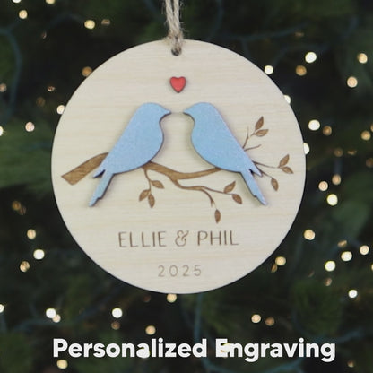 Lovebirds Couple Personalized Ornament