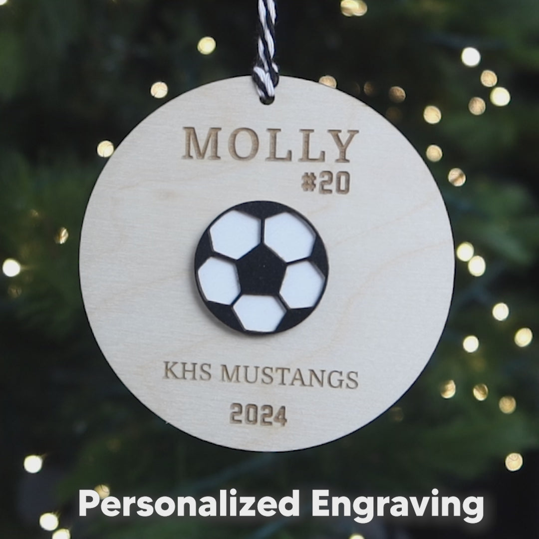Soccer Player Personalized Christmas Keepsake 2024 Ornament for Soccer Team Gift