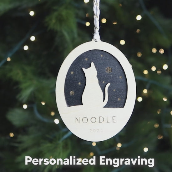 Custom Cat Christmas Ornament 2024, Personalized Gift for Cat Love