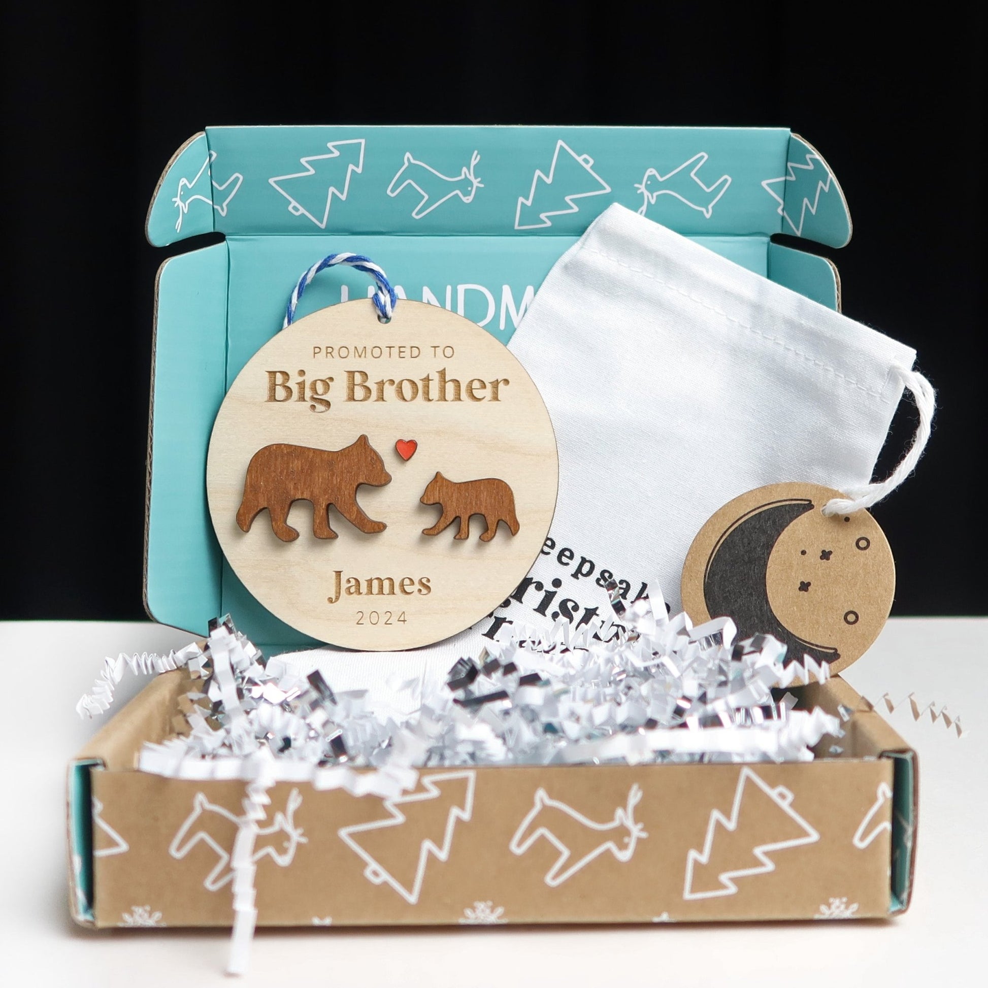 Promoted to Big Brother Personalized Ornament - Holiday Ornaments - Moon Rock Prints