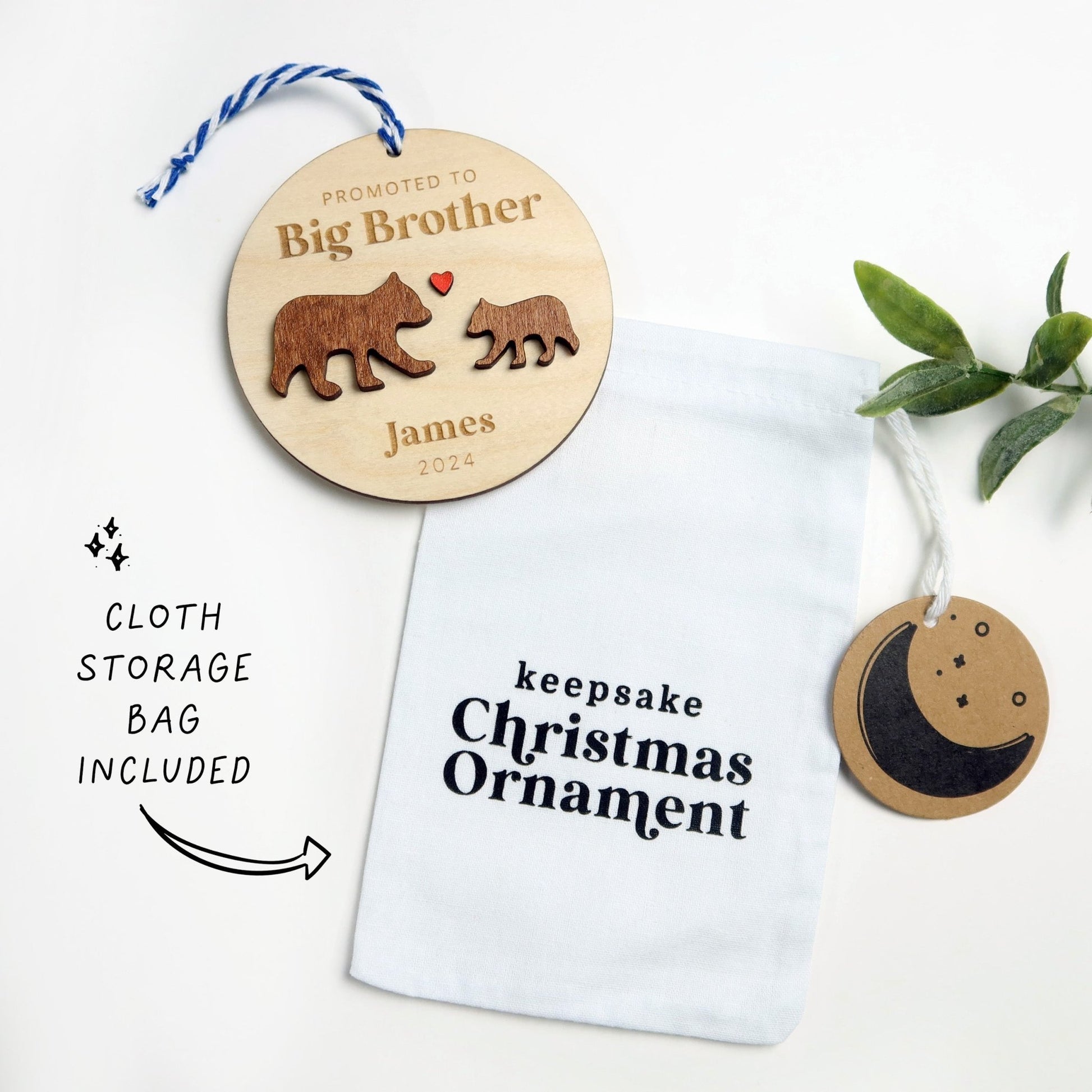Promoted to Big Brother Personalized Ornament - Holiday Ornaments - Moon Rock Prints