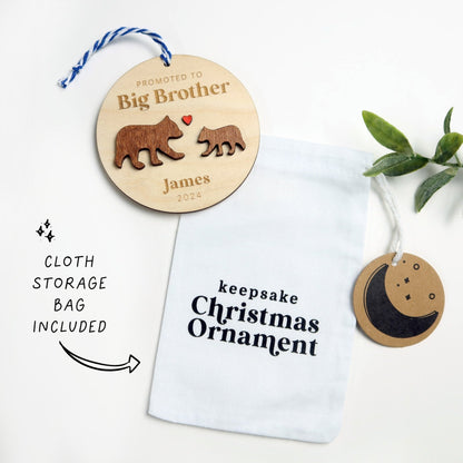 Promoted to Big Brother Personalized Ornament - Holiday Ornaments - Moon Rock Prints