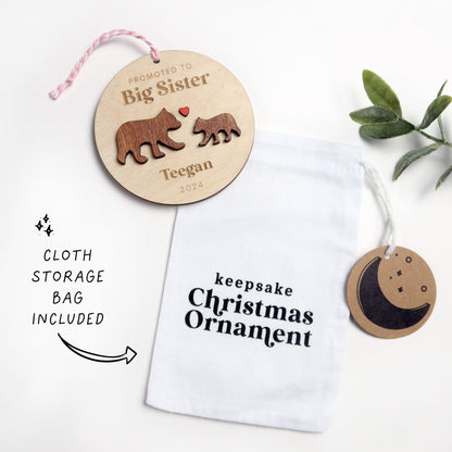 Promoted to Big Sister Personalized Ornament - Holiday Ornaments - Moon Rock Prints