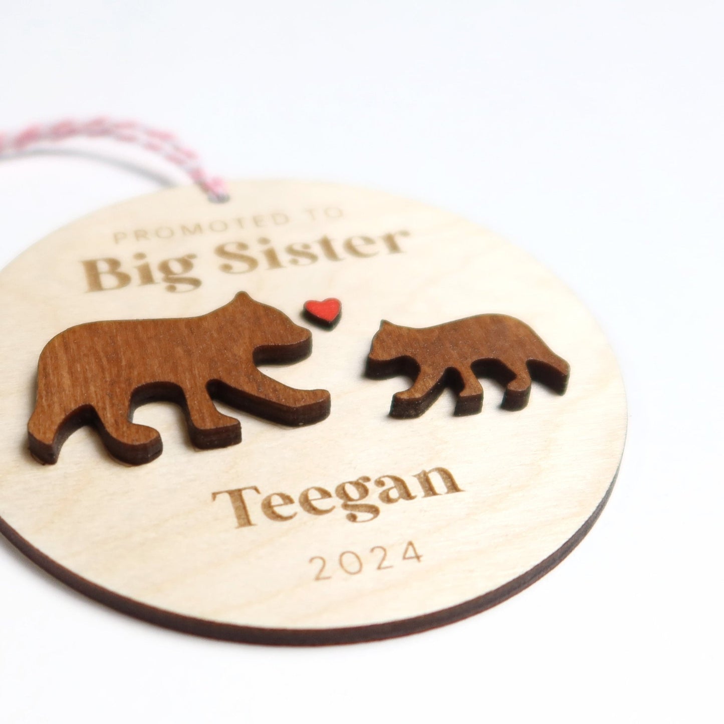 Promoted to Big Sister Personalized Ornament - Holiday Ornaments - Moon Rock Prints