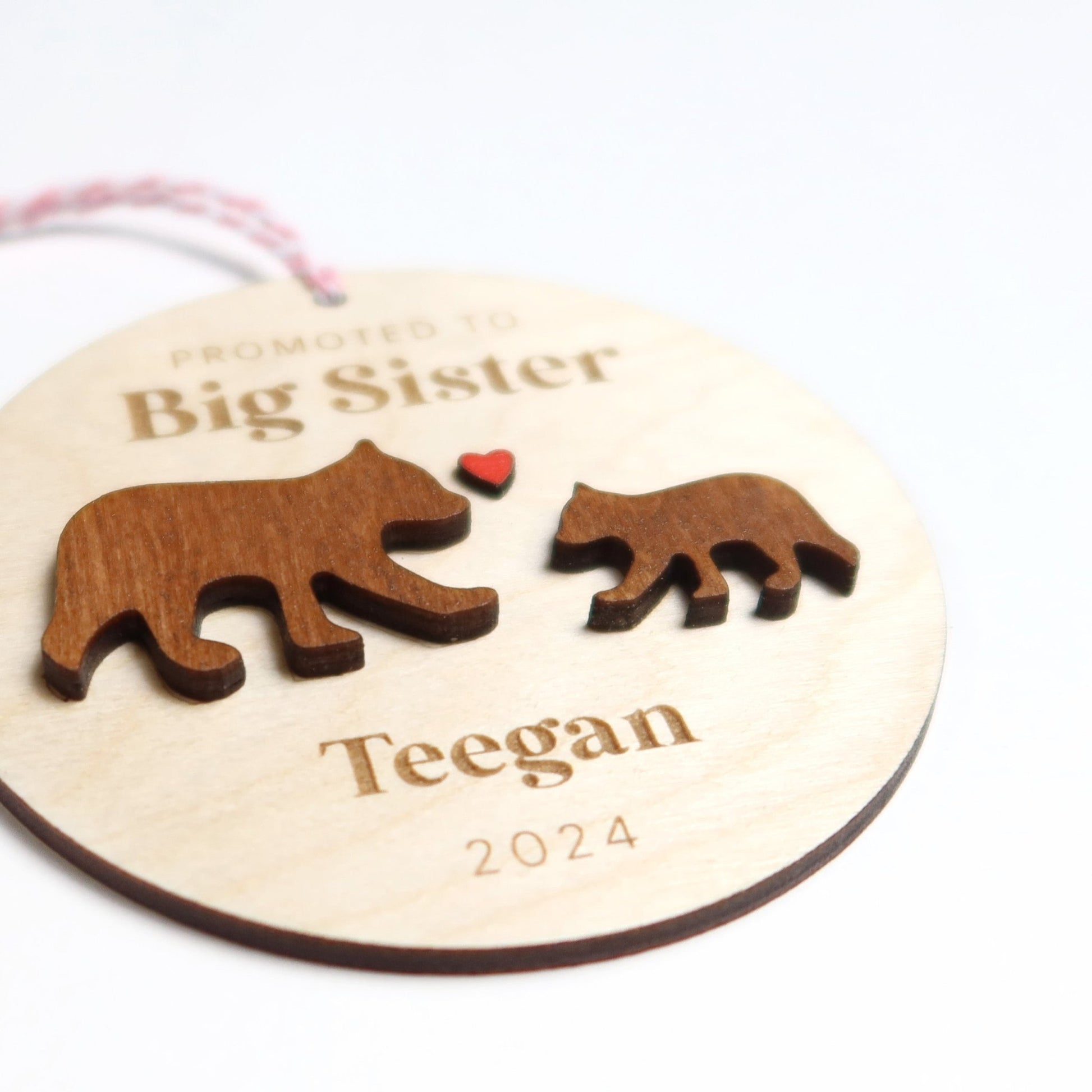 Promoted to Big Sister Personalized Ornament - Holiday Ornaments - Moon Rock Prints