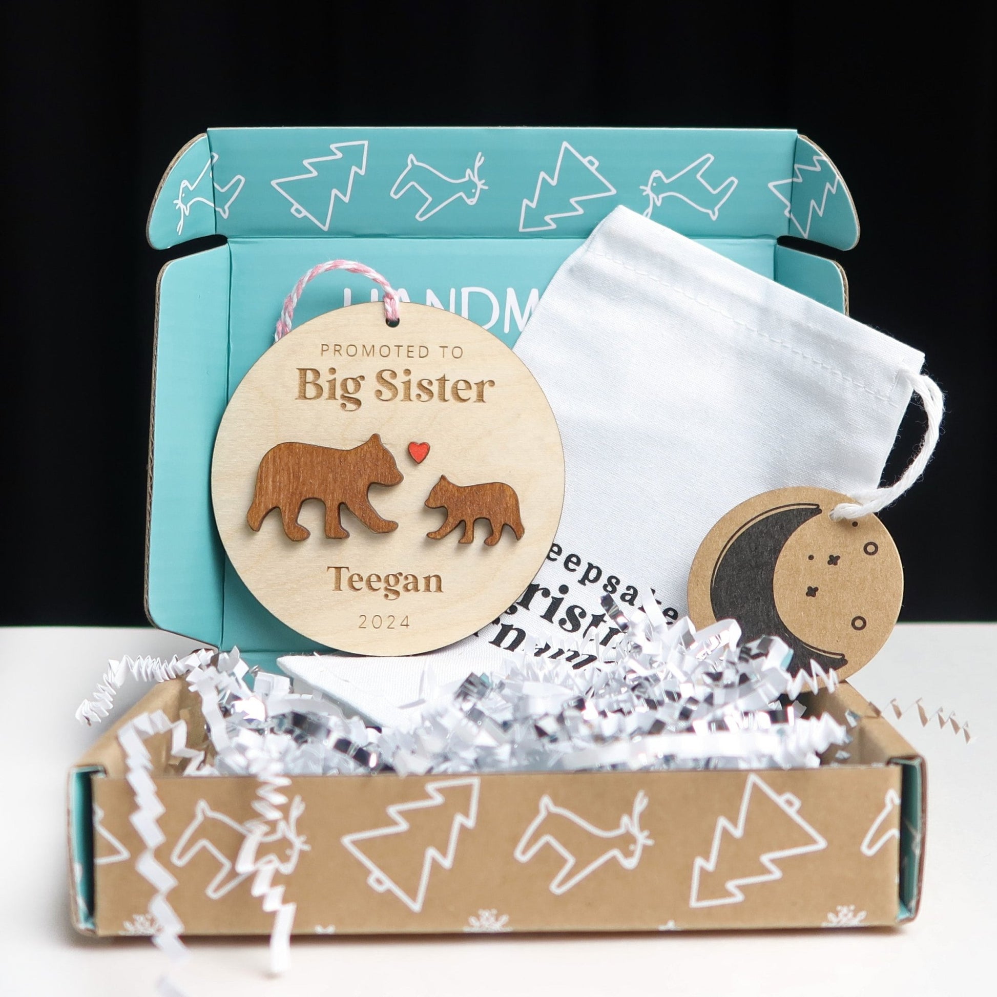 Promoted to Big Sister Personalized Ornament - Holiday Ornaments - Moon Rock Prints