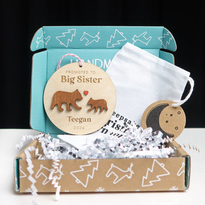Promoted to Big Sister Personalized Ornament - Holiday Ornaments - Moon Rock Prints