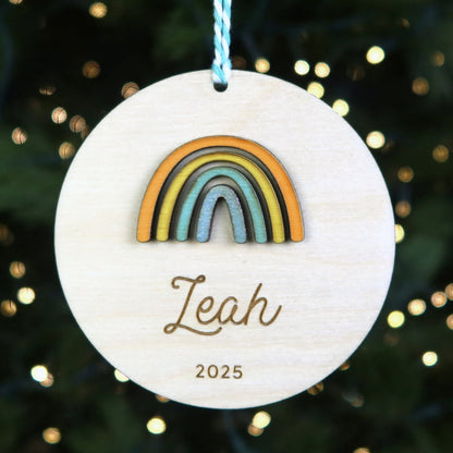 Rainbow Personalized Ornament - Holiday Ornaments - Moon Rock Prints