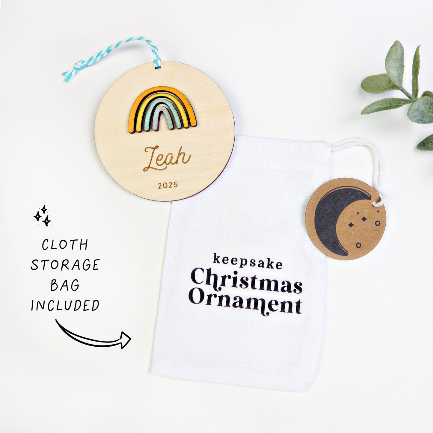 Rainbow Personalized Ornament - Holiday Ornaments - Moon Rock Prints