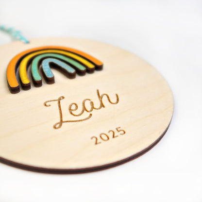 Rainbow Personalized Ornament - Holiday Ornaments - Moon Rock Prints
