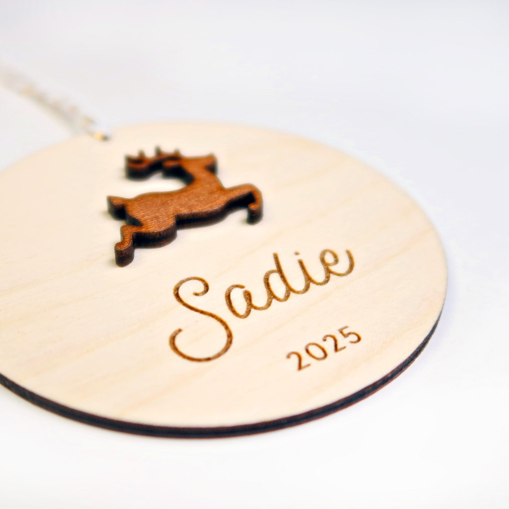 Reindeer Personalized Ornament - Holiday Ornaments - Moon Rock Prints