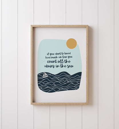 Sailboat & Waves Art Print - Art Prints - Moon Rock Prints