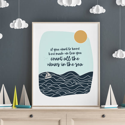 Sailboat & Waves Art Print - Art Prints - Moon Rock Prints