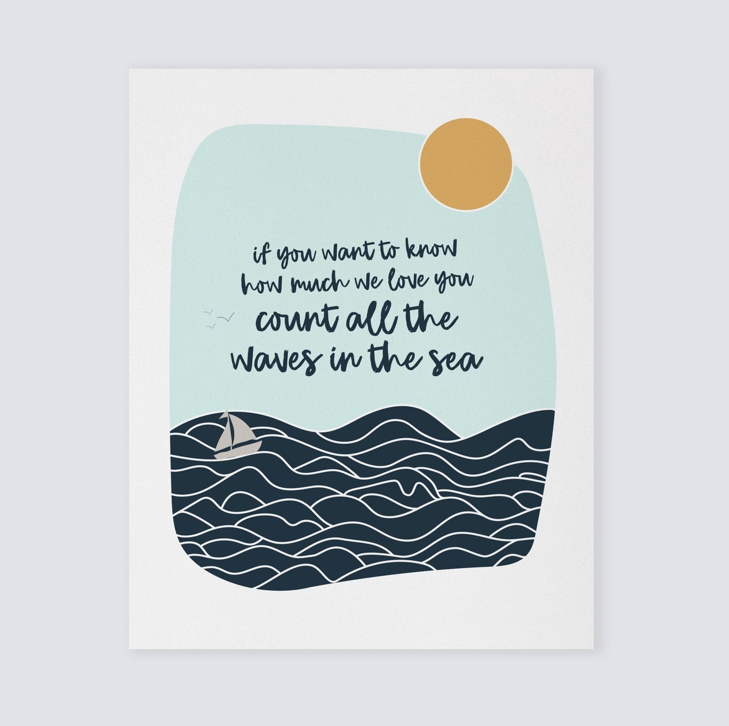 Sailboat & Waves Art Print - Art Prints - Moon Rock Prints