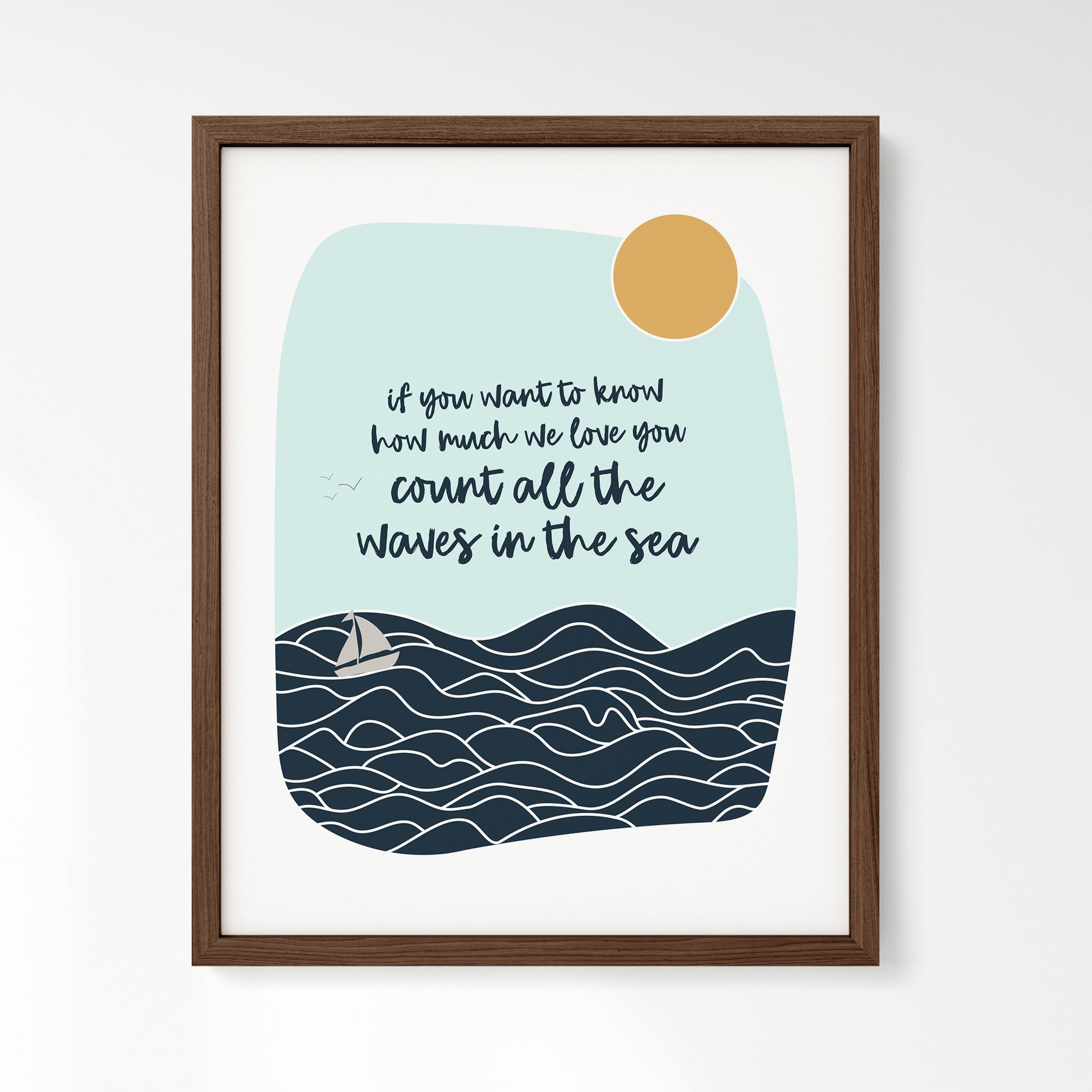 Sailboat & Waves Art Print - Art Prints - Moon Rock Prints