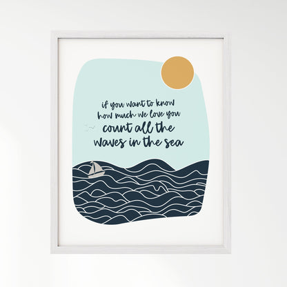 Sailboat & Waves Art Print - Art Prints - Moon Rock Prints