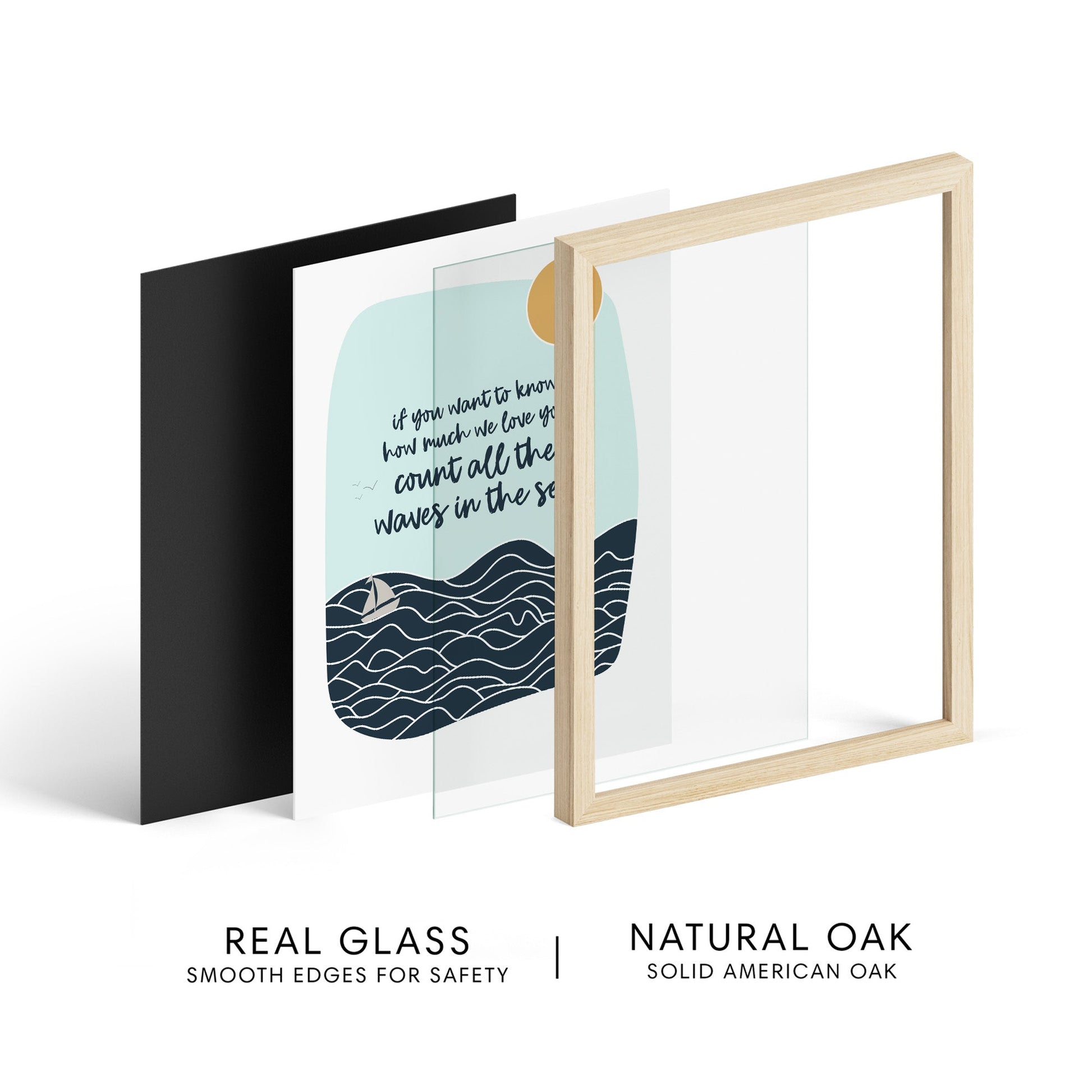 Sailboat & Waves Art Print - Art Prints - Moon Rock Prints