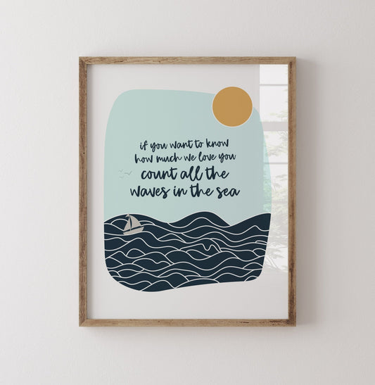 Sailboat & Waves Art Print - Art Prints - Moon Rock Prints