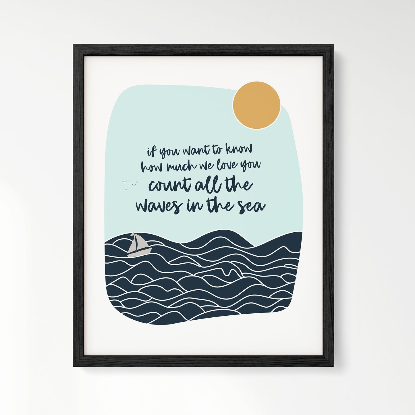 Sailboat & Waves Art Print - Art Prints - Moon Rock Prints