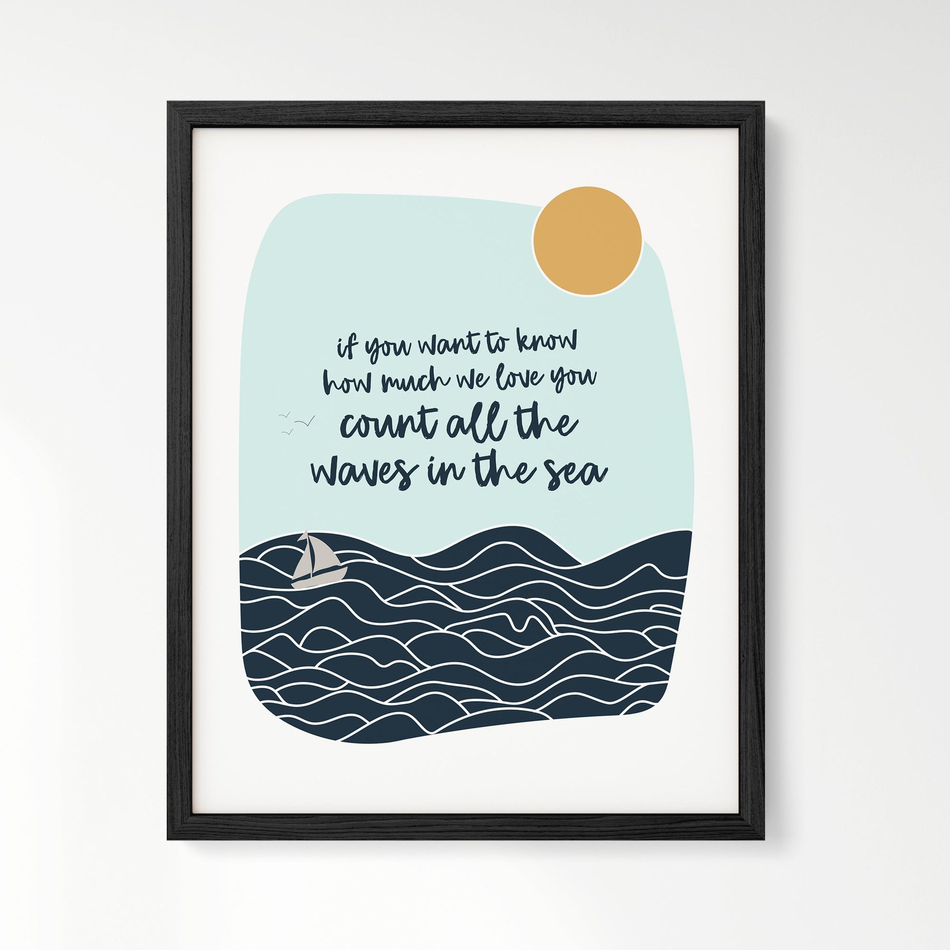 Sailboat & Waves Art Print - Art Prints - Moon Rock Prints