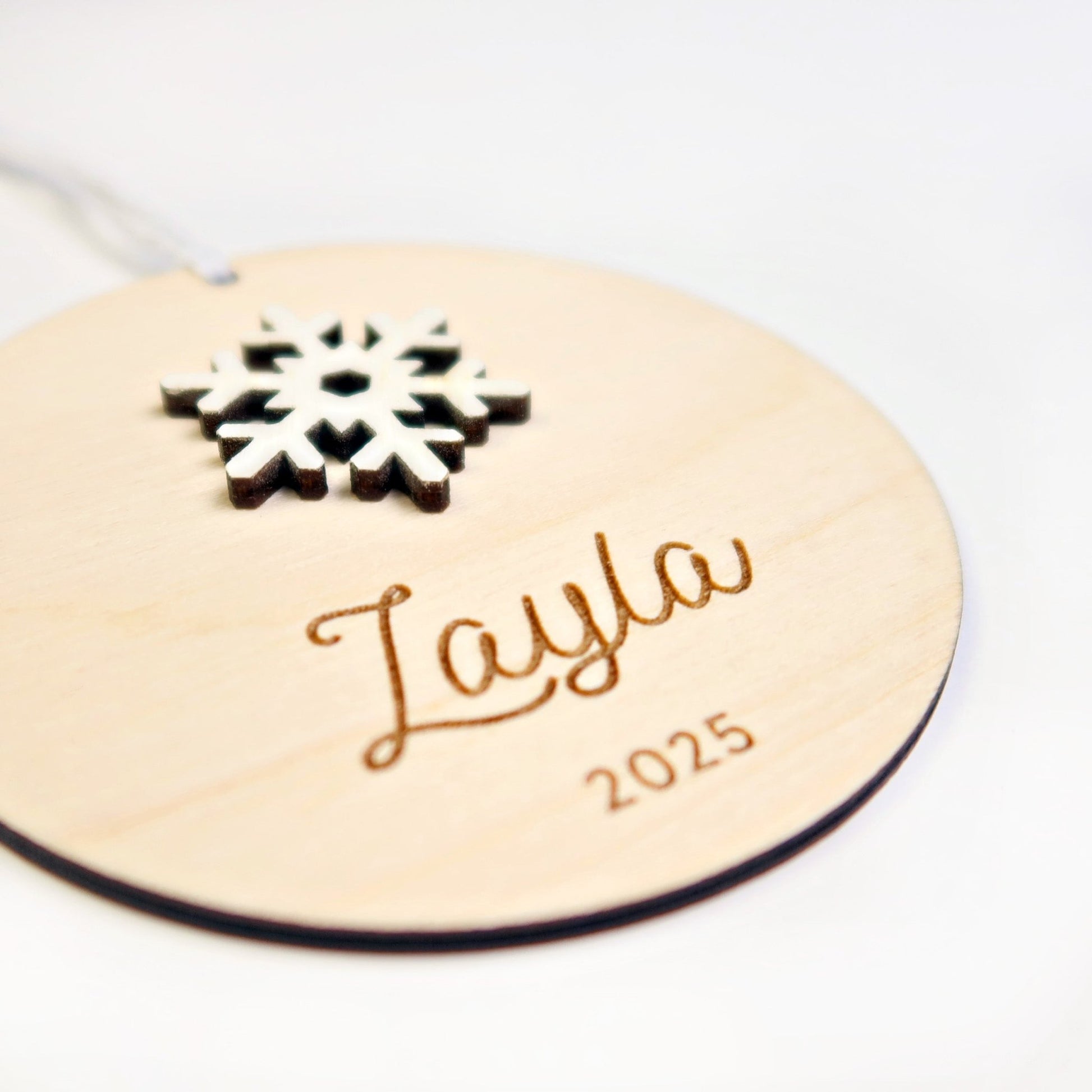 Snowflake Personalized Ornament - Holiday Ornaments - Moon Rock Prints