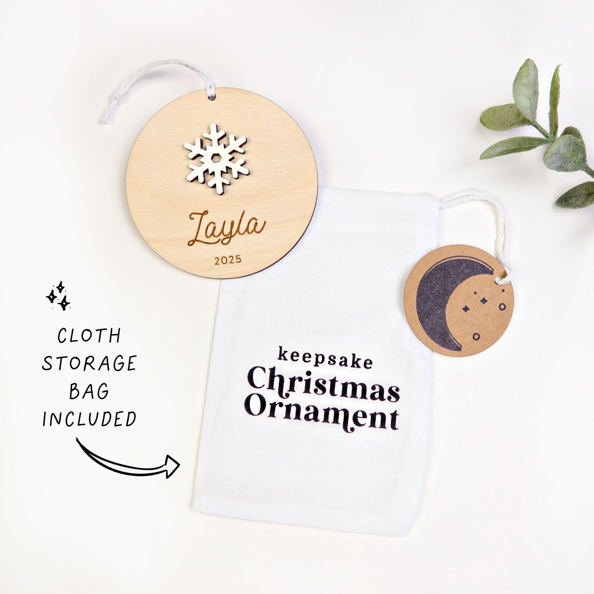 Snowflake Personalized Ornament - Holiday Ornaments - Moon Rock Prints